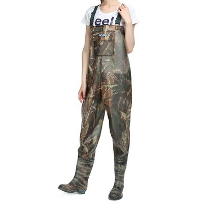 Chest Waders, Camo Hunting Fishing Waders for Men Women with Boots, PVC Waterproof Seam Sealed Bootfoot (Color : Natural, Size : US6-6.5/EU38/UK5-5.5)
