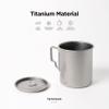 TERANUVO Camping Mug - Titanium, Single 12oz/350ml Camping Coffee Mug, Ultralight, Temperature Resistant, Eco-Friendly Metal, Foldable Handle, Backpacking, Outdoor, Hiking view 3