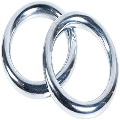 A Pair 2 Pcs Wing Chun Stainless Ring YeWen Sau Sticky Hand Strength Training Stainless Steel Ring Wing Tsun Siu Lum Ring Kung Fu (silver white, 3.74'')