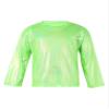 Agoky Kids Girls Metallic Hip Hop Jazz Dance Top Long/Short Sleeve T-Shirt Tops Fashion Loose Fit Dance Performance Costume Green 12-14 Years view 1