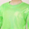 Agoky Kids Girls Metallic Hip Hop Jazz Dance Top Long/Short Sleeve T-Shirt Tops Fashion Loose Fit Dance Performance Costume Green 12-14 Years view 4