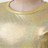 Agoky Kids Girls Metallic Hip Hop Jazz Dance Top Long/Short Sleeve T-Shirt Tops Fashion Loose Fit Dance Performance Costume Gold 17-18 Years view 4