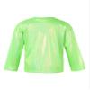 Agoky Kids Girls Metallic Hip Hop Jazz Dance Top Long/Short Sleeve T-Shirt Tops Fashion Loose Fit Dance Performance Costume Green 3-4 Years view 2