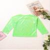 Agoky Kids Girls Metallic Hip Hop Jazz Dance Top Long/Short Sleeve T-Shirt Tops Fashion Loose Fit Dance Performance Costume Green 3-4 Years view 3