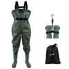 GREENWATER Fishing Chest Waders for Men Women with Boots Waterproof 2ply Nylon PVC Lightweight Bootfoot Waders for Hunting (Green, M13) view 1