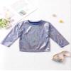 Agoky Kids Girls Metallic Hip Hop Jazz Dance Top Long/Short Sleeve T-Shirt Tops Fashion Loose Fit Dance Performance Costume Royal Blue 17-18 Years view 3
