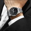 DSJMUY Men's Mechanical Waterproof Watch Stainless Steel Strap Automatic Stopwatch with Calendar Display(Color: A) view 2