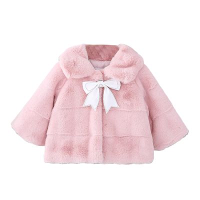Kaerm Faux Fur Coat Infant Baby Girls Jacket Cape Thickening Cloak Poncho Cardigan Tops Fall Winter Outerwear Pink 4 3-4 Years