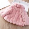 Kaerm Faux Fur Coat Infant Baby Girls Jacket Cape Thickening Cloak Poncho Cardigan Tops Fall Winter Outerwear Pink 4 3-4 Years view 3