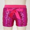 Agoky Kids Girls Fashion Elastic Waist Pull On Shiny Sequin Dance Shorts with Bowknot Hip Hop Jazz Dance Training Short Pants Hot Pink 5-6 Years view 4