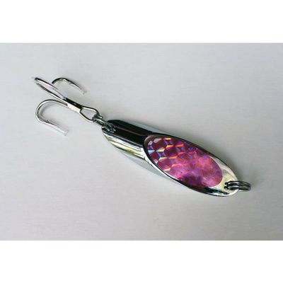 Pack of 2 Casting Spoon 1.5oz Holographic Fishing Lure Treble Hook - Pink