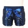 Agoky Kids Girls Fashion Elastic Waist Pull On Shiny Sequin Dance Shorts with Bowknot Hip Hop Jazz Dance Training Short Pants Navy Blue 5-6 Years view 4