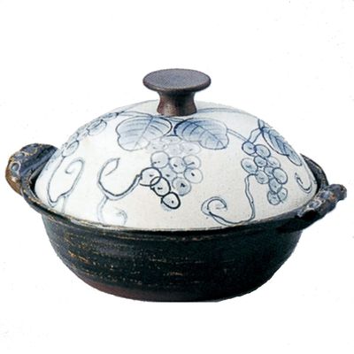 Kawanami Shoten Earthenware Pot, Made in Japan, Grape, 11.8 inches (30 cm), 1.8 gal (3.3 L), Aluminum, Outdoor, Camping, Direct Fire, Repositionable
