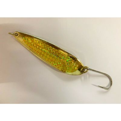 Spoon Casting 7oz Holographic Laser Fishing Lure Siwash Hook - Gold