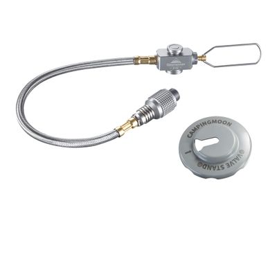 camping moon 9.8-inch Multi-Function Gas Hose for EN417 Lindal Valve Screw-on Type Canister and Device Z21-25
