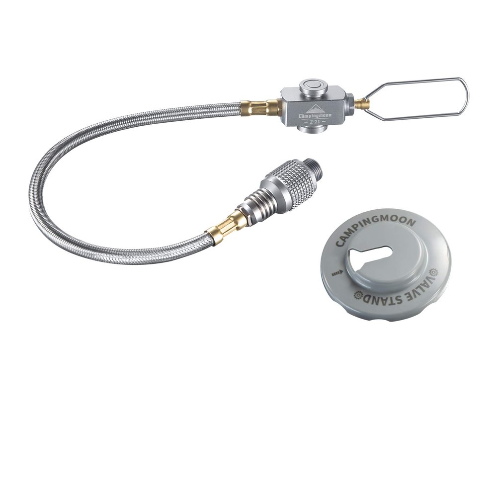 camping moon 9.8-inch Multi-Function Gas Hose for EN417 Lindal Valve Screw-on Type Canister and Device Z21-25