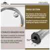 camping moon 9.8-inch Multi-Function Gas Hose for EN417 Lindal Valve Screw-on Type Canister and Device Z21-25 view 4