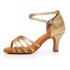 Rosefinch Women's Latin Dance Shoes Satin Professional Ballroom Salsa Practice Performance Wedding Dancing ShoesDance High Heels for Women Beige 2.75inch Heel view 2