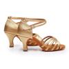 Rosefinch Women's Latin Dance Shoes Satin Professional Ballroom Salsa Practice Performance Wedding Dancing ShoesDance High Heels for Women Beige 2.75inch Heel view 4