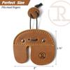 Ringsun Leather Archery Finger Tab Fingers Protector Protect Guard for Recurve Bows Handmade Bow Finger Guard Shooting Practice Gear RS02-7 Right Hand,Yellow Brown view 2
