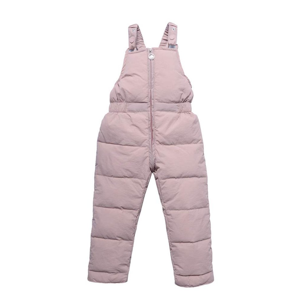 POLG Toddler Baby Boys Girls Winter Warm Snow Pants Overall Jumpsuit 1-6 Years Old Kids Down Trousers Skiing Pants (Pink, 5-6 Years)