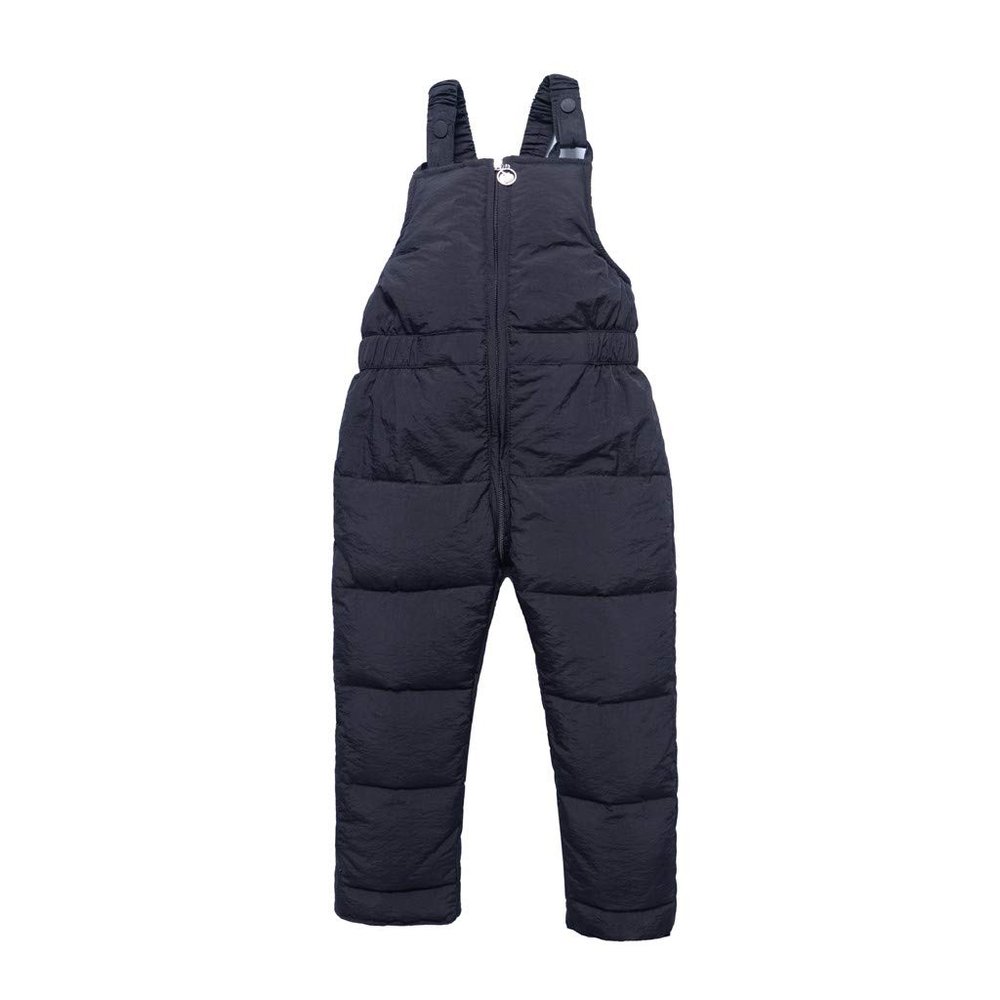 POLG Toddler Baby Boys Girls Winter Warm Snow Pants Overall Jumpsuit 1-6 Years Old Kids Down Trousers Skiing Pants (Black, 5-6 Years)