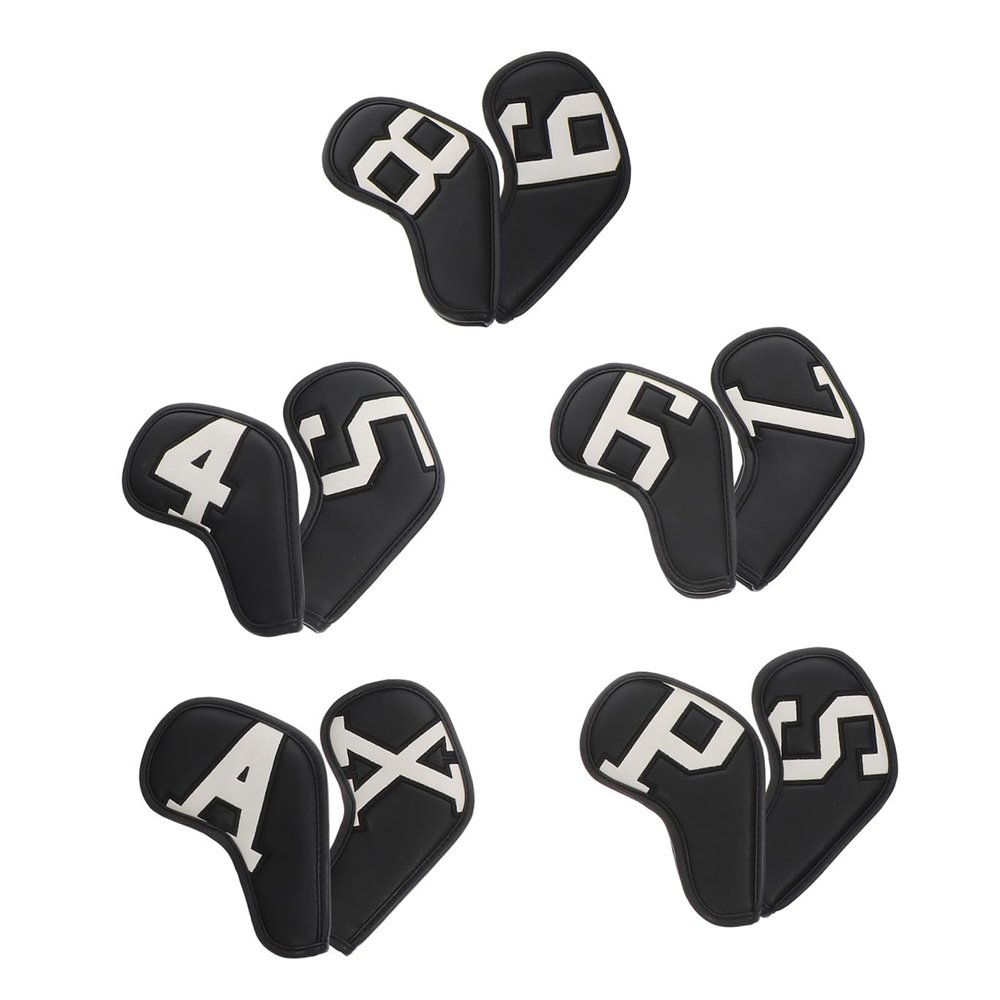 10pcs Golf Putter Covers Pu Leather Double-Sided Head Covers for Clubs Gradient Design Protects Against Weather Damage and Ensures Safe Storage
