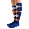 Spotlight Hosiery Women's Fashion Argyle Knee High Socks, Royal Blue/Orange/White view 3