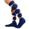 Spotlight Hosiery Women's Fashion Argyle Knee High Socks, Royal Blue/Orange/White view 4