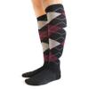 Spotlight Hosiery Women's Fashion Argyle Knee High Socks, Black/Maroon(Burgundy)/Light Gray view 3