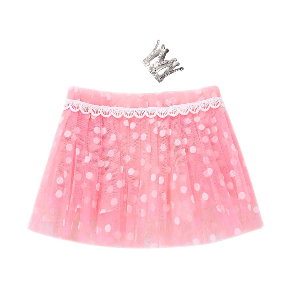 ACSUSS Newborn Baby Girl Photography Prop Outfit Polka Dots Tulle Skirt with Crown Photo Props Pink 0-2 Months