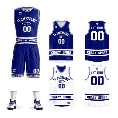 Custom Men Basketball Jerseys Reversible Performance Athletic Sportswear Shirt Design Team Uniform, Deep Blue/White, One Size