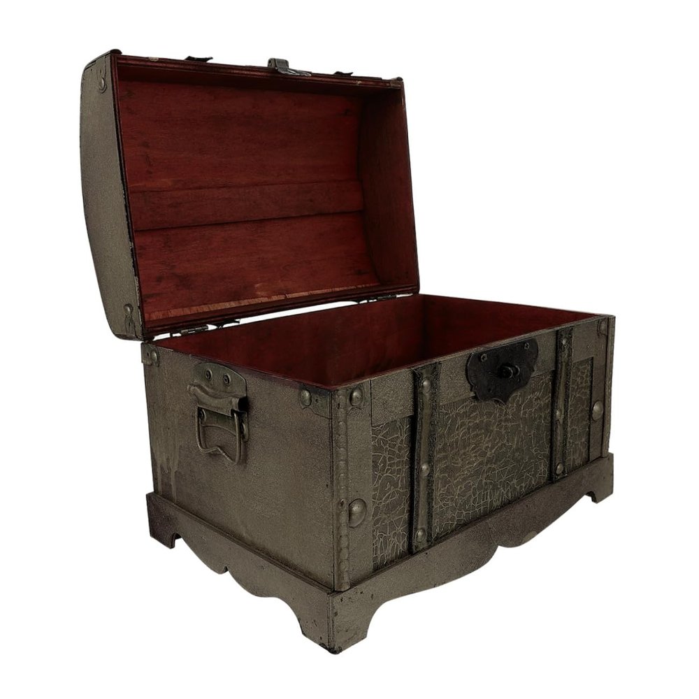Angoily Wooden Chest Box Keepsake Retro Jewelry Box Home Decoration