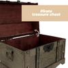 Angoily Wooden Chest Box Keepsake Retro Jewelry Box Home Decoration view 3