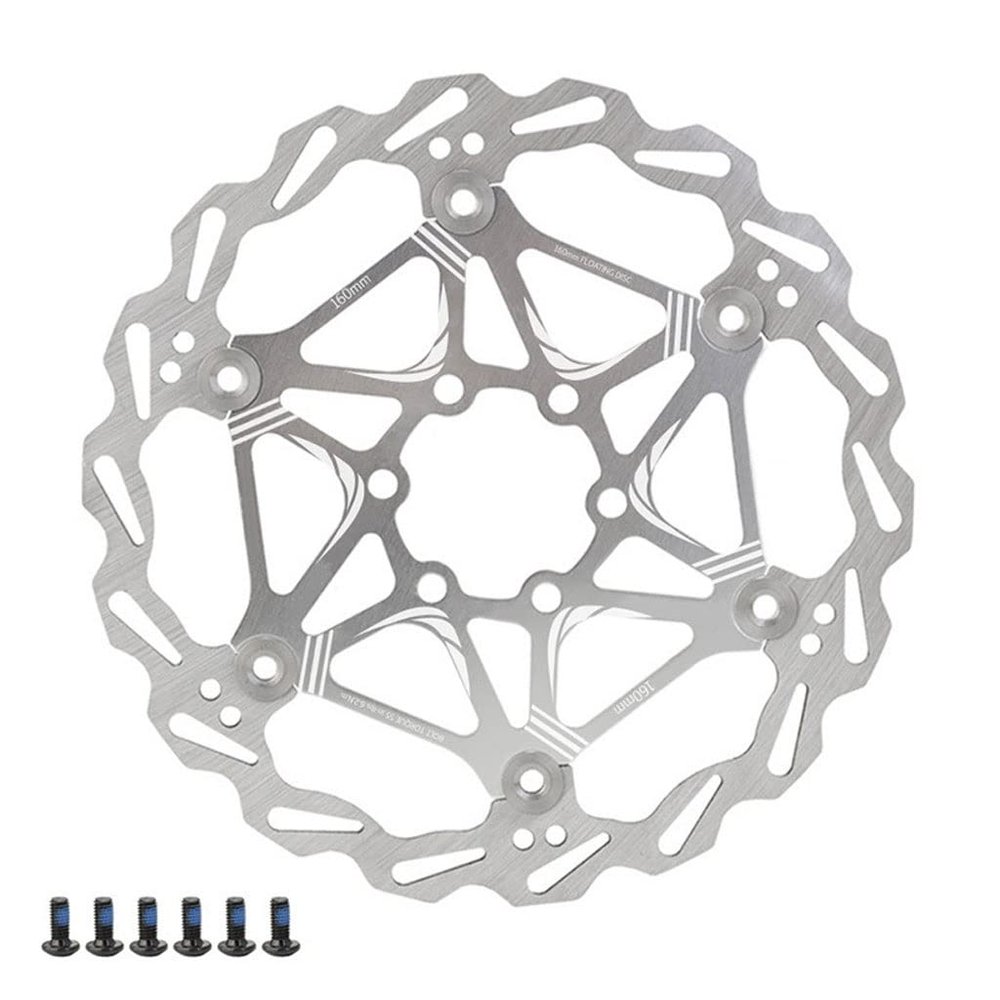 LvTu Bike Disc Brake Rotor 160mm with 6 Bolts LvTu-Rotor About 99g for Road Bike Mountain Bikes DH BMX (Color : Silver)