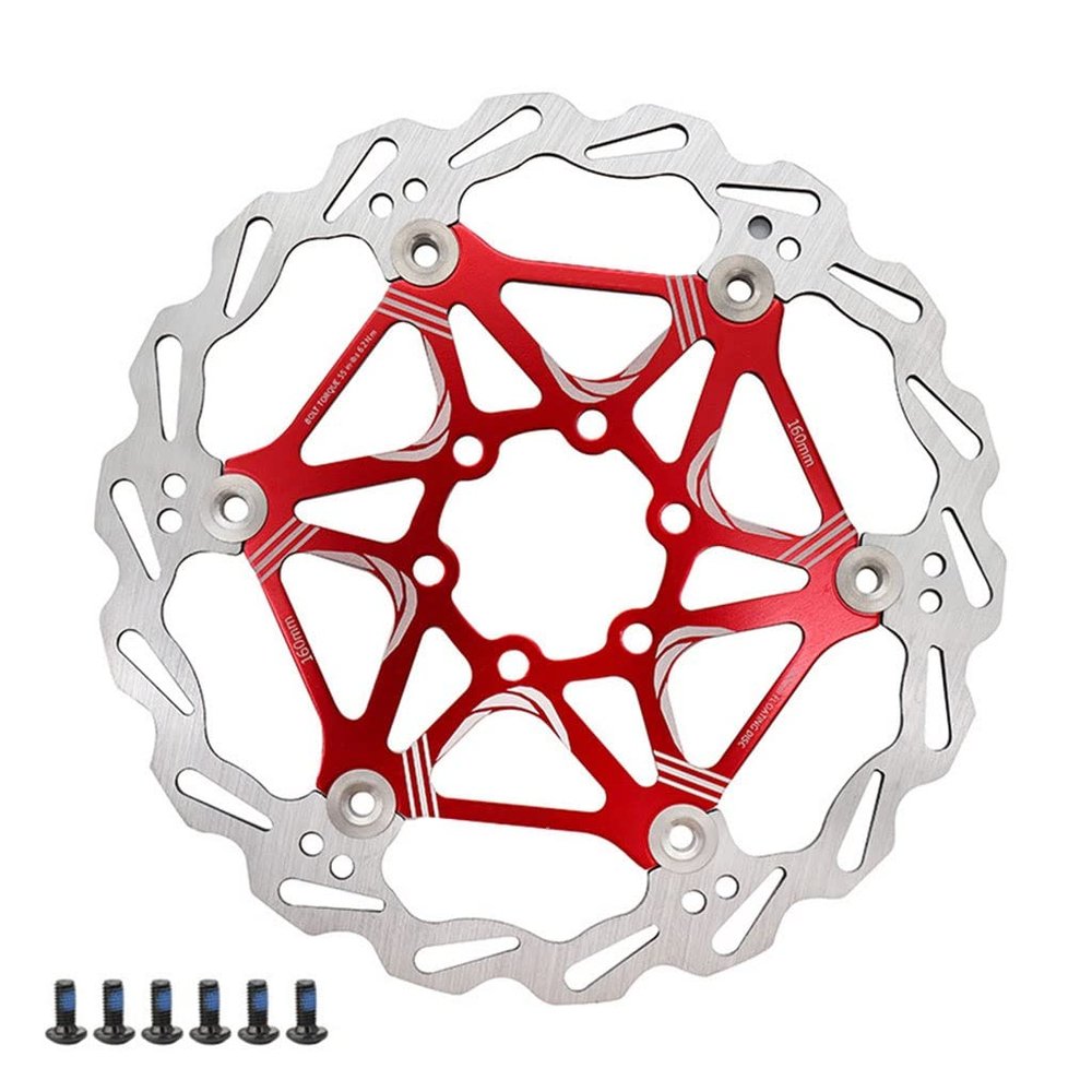 LvTu Bike Disc Brake Rotor 160mm with 6 Bolts LvTu-Rotor About 99g for Road Bike Mountain Bikes DH BMX (Color : Red)