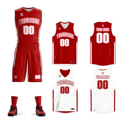 Custom Men Basketball Jerseys Reversible Performance Athletic Sportswear Shirt Design Team Uniform, Pink/White, One Size