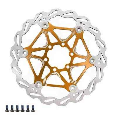 LvTu Bike Disc Brake Rotor 160mm with 6 Bolts LvTu-Rotor About 99g for Road Bike Mountain Bikes DH BMX (Color : Gold)