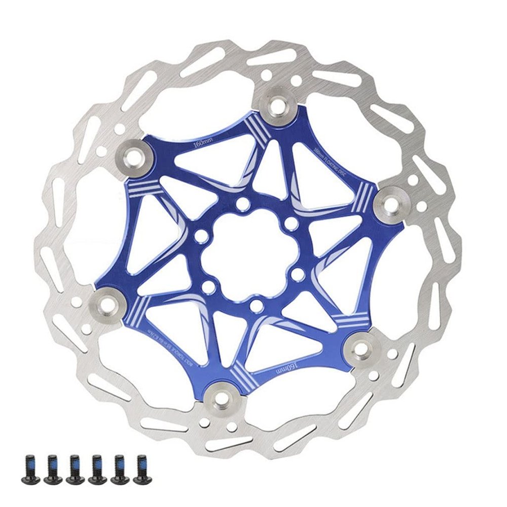 LvTu Bike Disc Brake Rotor 160mm with 6 Bolts LvTu-Rotor About 99g for Road Bike Mountain Bikes DH BMX (Color : Blue)