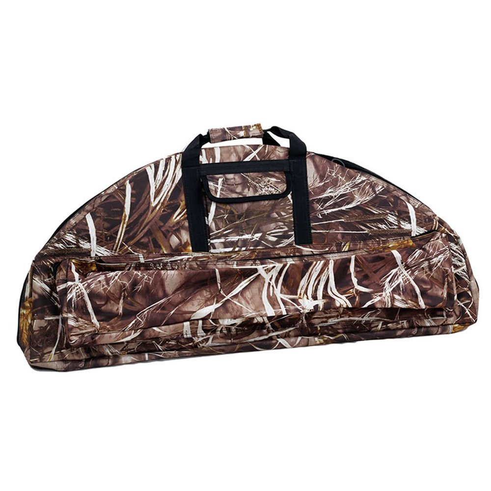 UNISTRENGH Canvas Compound Bow Soft Cases Compound Bow Carry Tote Shoulder Bag with Arrow Pocket (Camouflage #1, 37.4''L x 17.7''W)