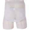 Daenrui Men's Sheer Mesh Bulge Pouch Bikini Briefs Sissy Lingerie Silky Underwear See Through Back Panties White X-Large view 2
