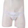 Daenrui Men's Sheer Mesh Bulge Pouch Bikini Briefs Sissy Lingerie Silky Underwear See Through Back Panties White X-Large view 3