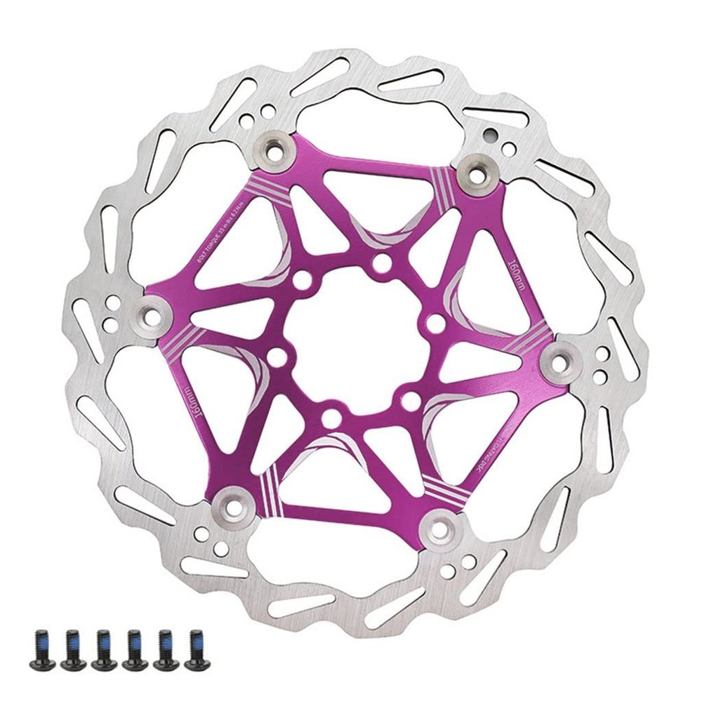 LvTu Bike Disc Brake Rotor 160mm with 6 Bolts LvTu-Rotor About 99g for Road Bike Mountain Bikes DH BMX (Color : Purple)