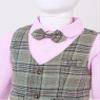 ranrann Baby Boy Clothes Outfit Suit Long Sleeve Dress Shirt Gentleman Tuxedo Vest Formal Wedding Birthday Party Suit Pink 3-4 Years view 3