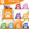 Eccliy 24 Pcs Paw Print Drawstring Backpack Reusable Paw Bags Cute Puppy String Gift Bags Party Favor Gift Candy Goodies Treat Backpack for Party Travel Favors Kids view 3