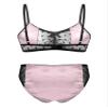Sxiwei Men Sissy Lingerie Set Satin Pajamas Nightwear Outfit Bra Panties Sets Crossdress Underwear Pink Medium view 2