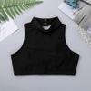 Manyakai Kids Girls Criss Cross Back Mock Neck Dance Crop Tops Strappy Sports Bra Athletic Tank Tops Black 12 Years view 3