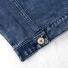 KIDSCOOL SPACE Little Kid Simple Jean Jacket, Stone Washed Soft Denim Coat Outfit,Deep Blue,7-8 Years view 4