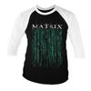 The Matrix Officially Licensed Baseball 3/4 Sleeve T-Shirt (White-Black), X-Large view 1