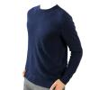 Kaxiya2021 Men's V-Neck Sweater Long-Sleeved Solid Color Pullover Knit Top Wool Blend Round Neck Thicken Business Outer Wear Top (Navy Blue,X-Large) view 1